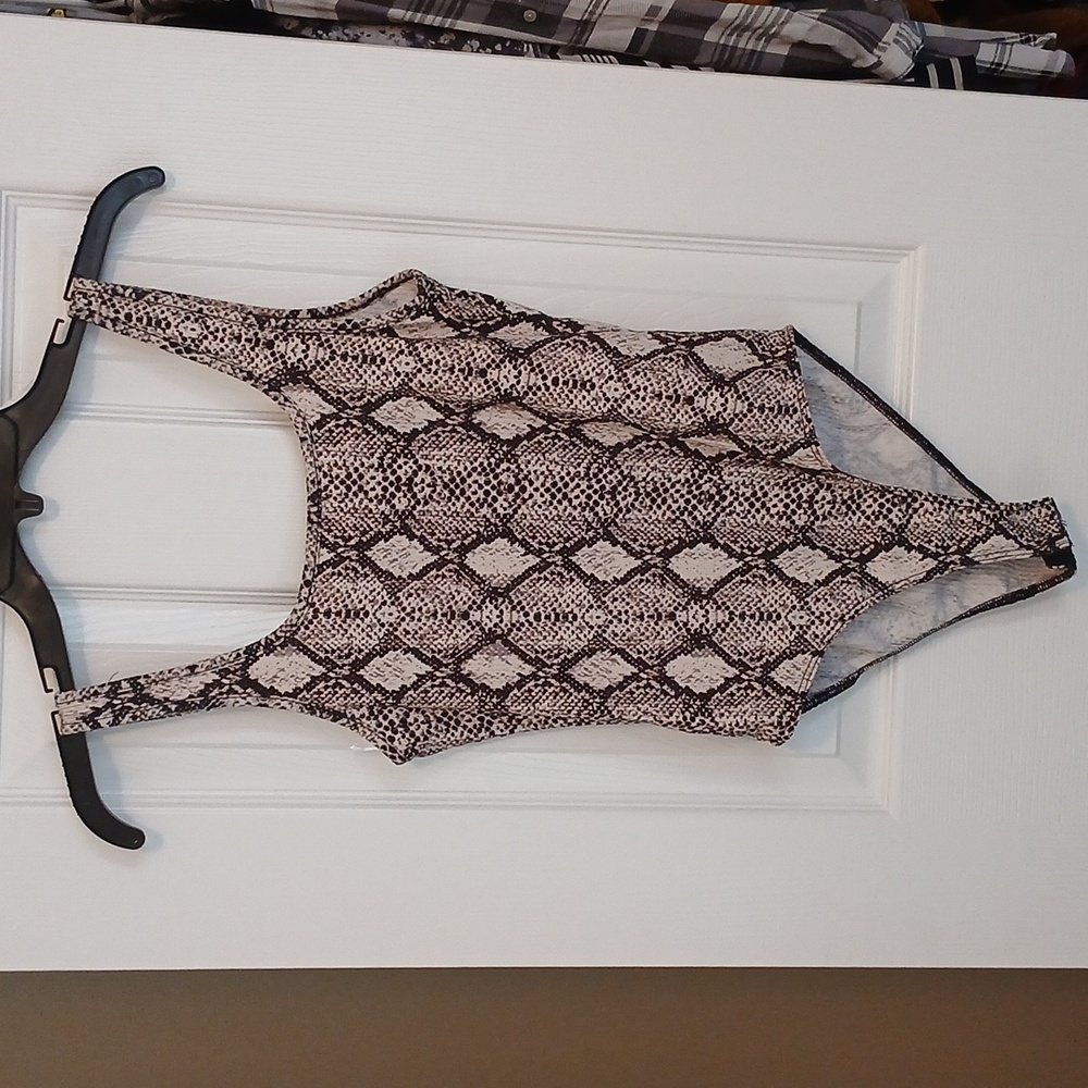 Caution To The Wind Snake Skin Print Bodysuit Women's Small